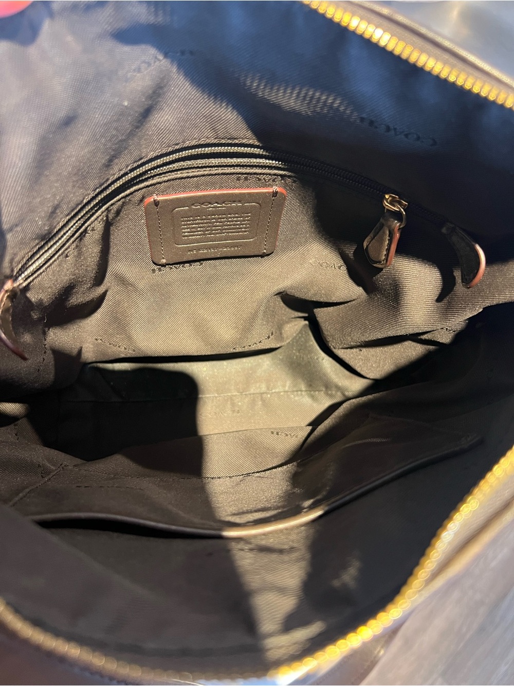 Coach Brown Signature Canvas Shoulder Bag with Dark Trim - Picture 10 of 12